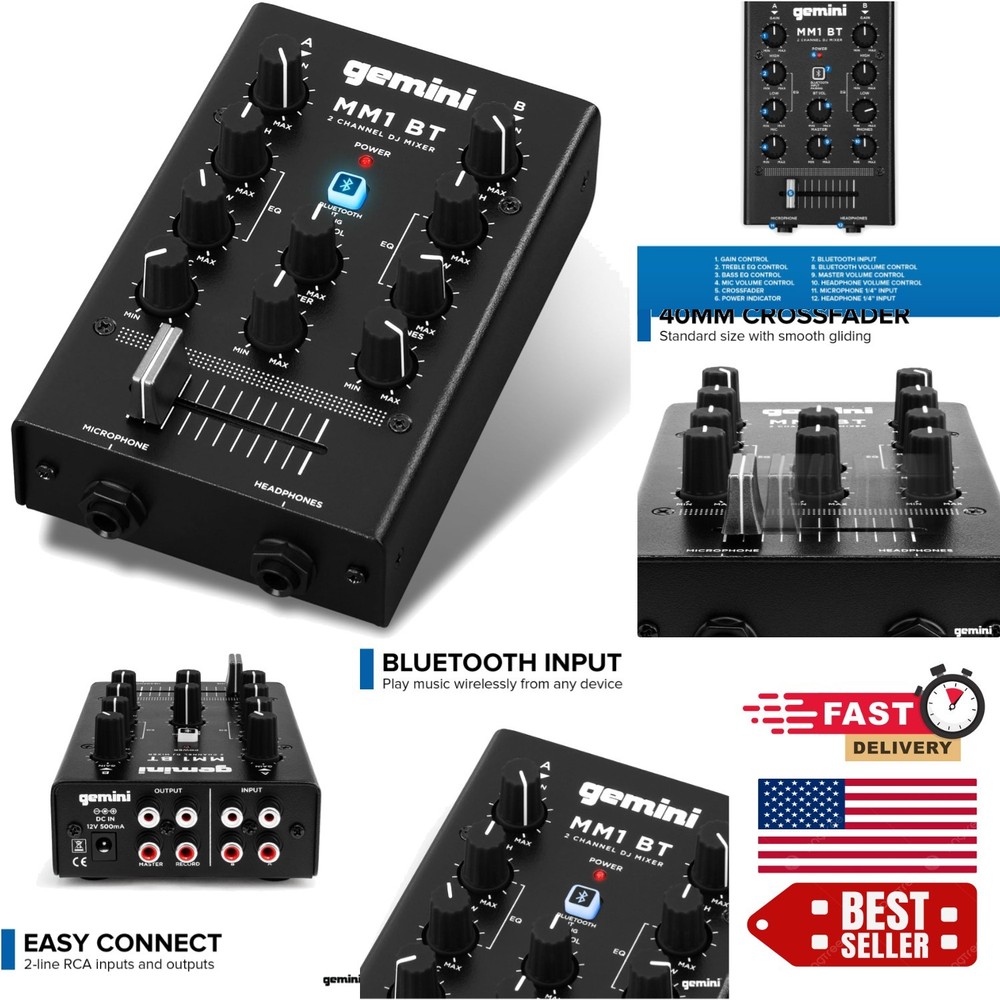 Compact 2-Channel Bluetooth Mixer for Mobile DJs - Ultimate Flexibility