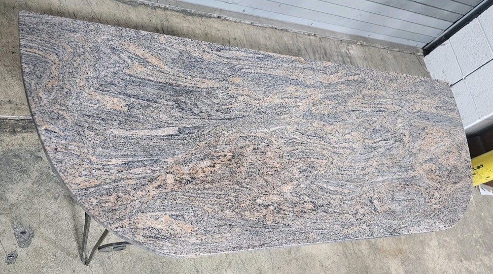 Wrought Iron Designer Base with Granite Top Console Table