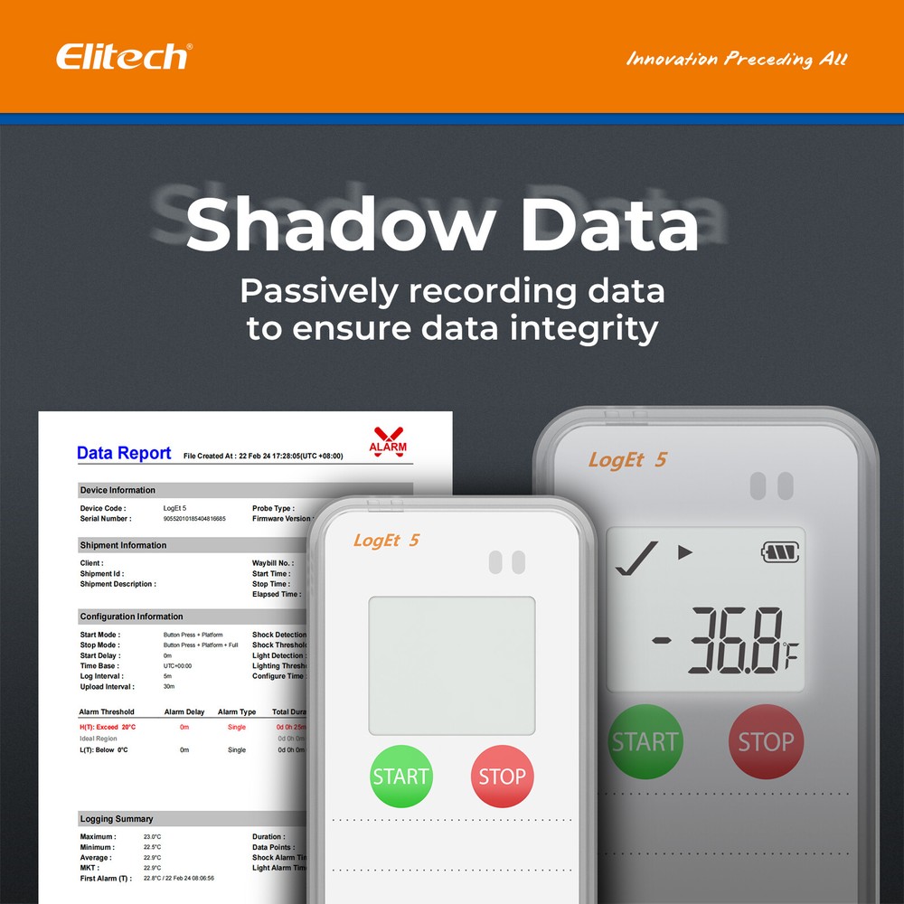 Elitech Digital Temperature Data Logger Reusable Temperature Recorder LogEt-5T
