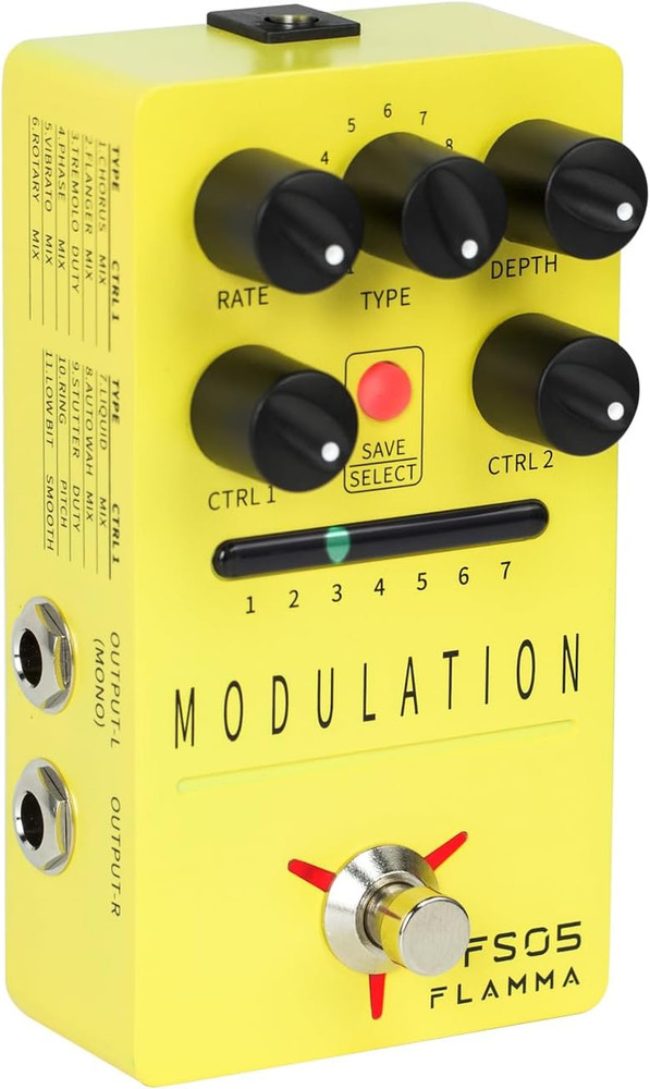 FS05 Multi Modulation Pedal with 11 Effects & 7 Storable Slots, True Bypass