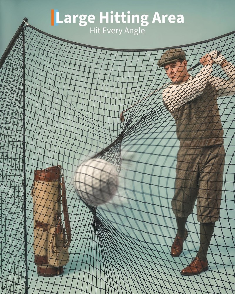 Large 10x7ft Golf Practice Hitting Net Indoor Personal Driving Range Training