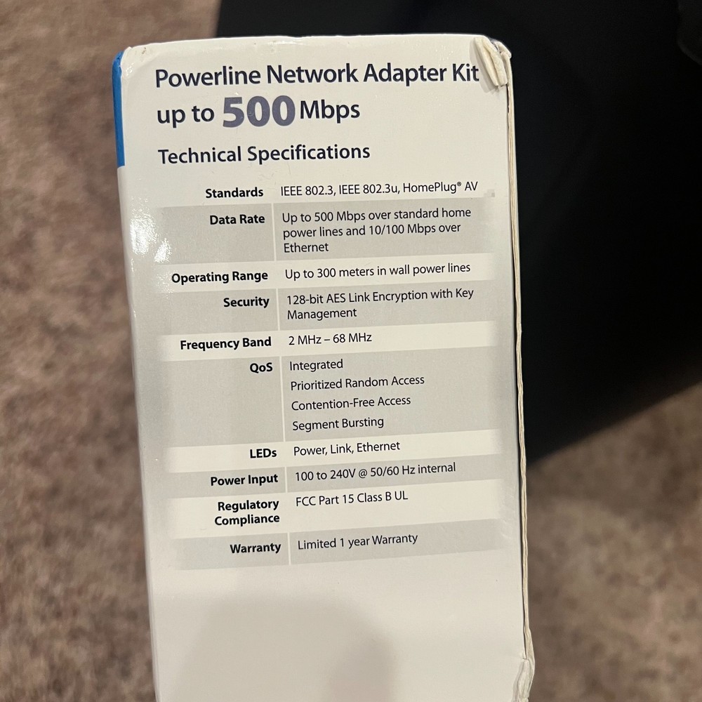 ActionTec 500 Mbps Powerline Network Adapter Model PWR500