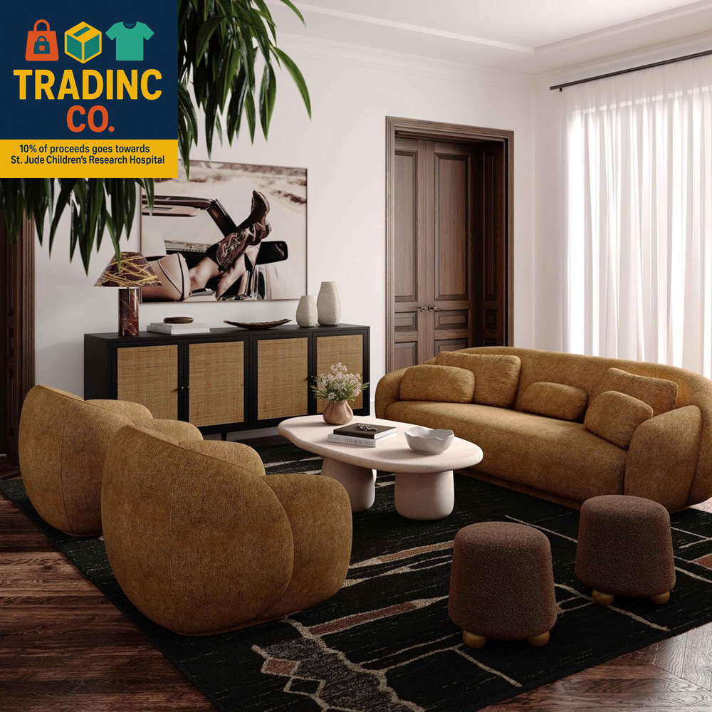 Jaine Upholstered Stool (Chocolate Brown)