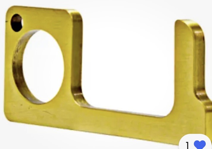 Clean Key Door Opener Tool - SOLID BRASS No Touch Anti-Microbial Germ Key 9z