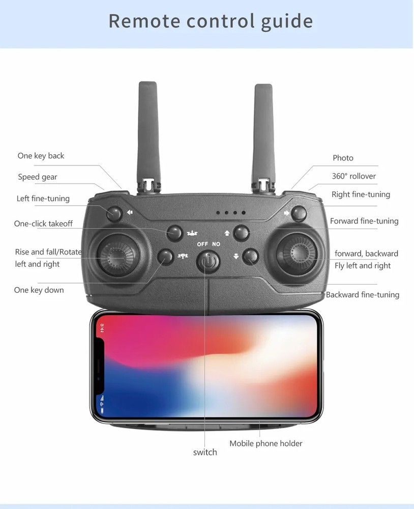 Professional Drone E88 4k wide-angle HD camera Foldable RC Quadrotor