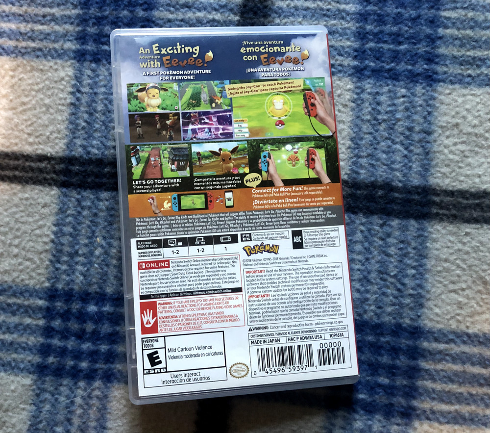Pokemon Let's Go Eevee Game CASE ONLY