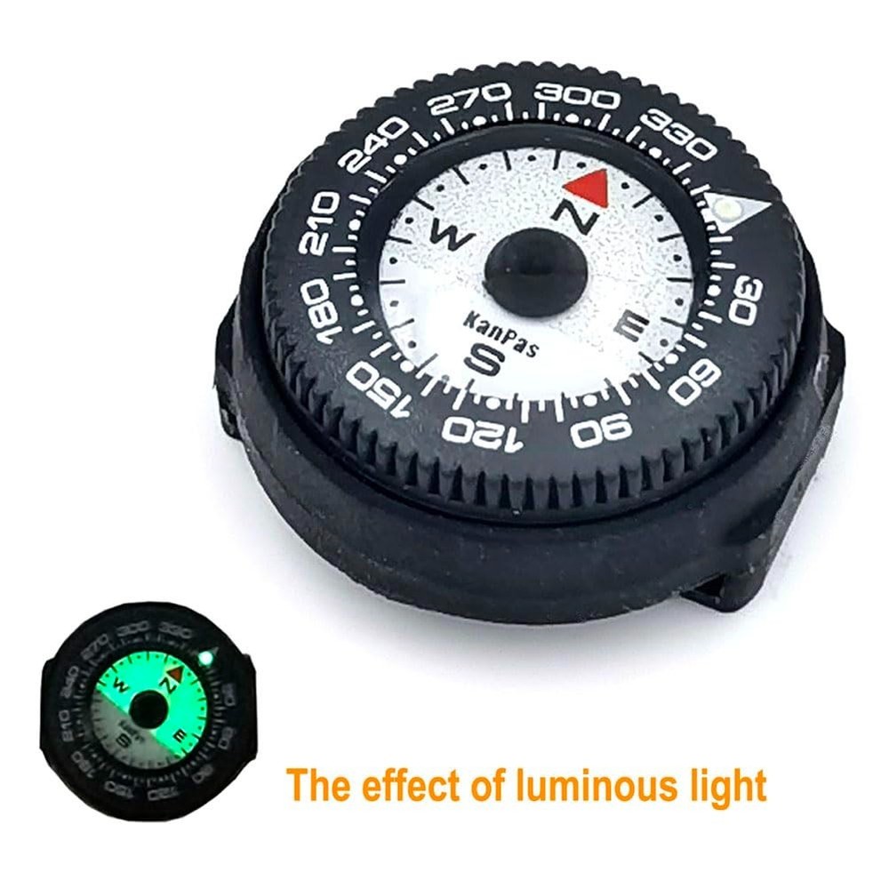 Mini Button Map Compass with Turnable Bezel for Watchband Every Day Carry