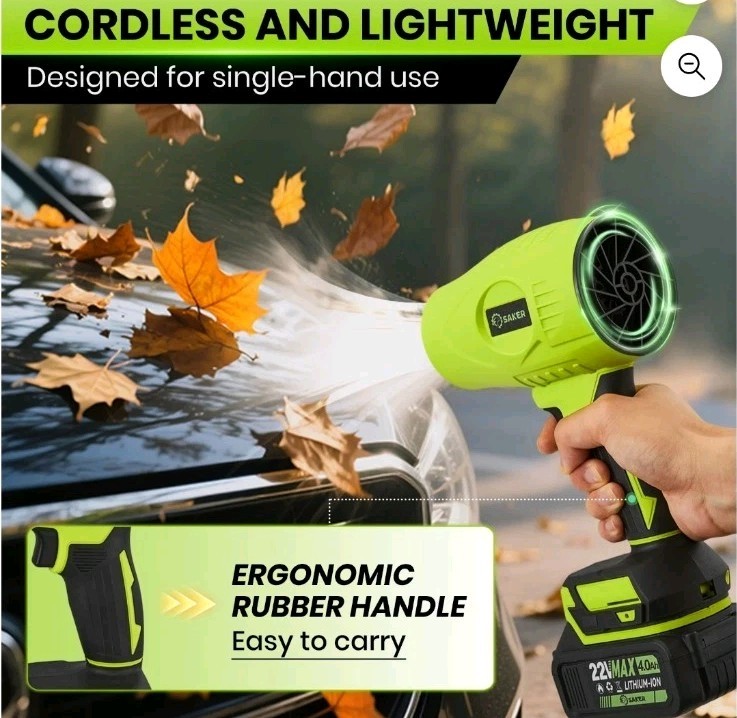 Saker Electric Cordless Leaf Blower with Adjustable Speed, Portable Handheld...