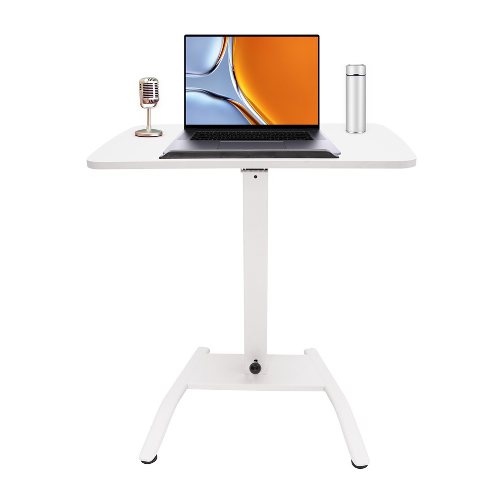 Adjustable 10??-30?? Rolling Podium Desk Standing Lifting Computer Desk White