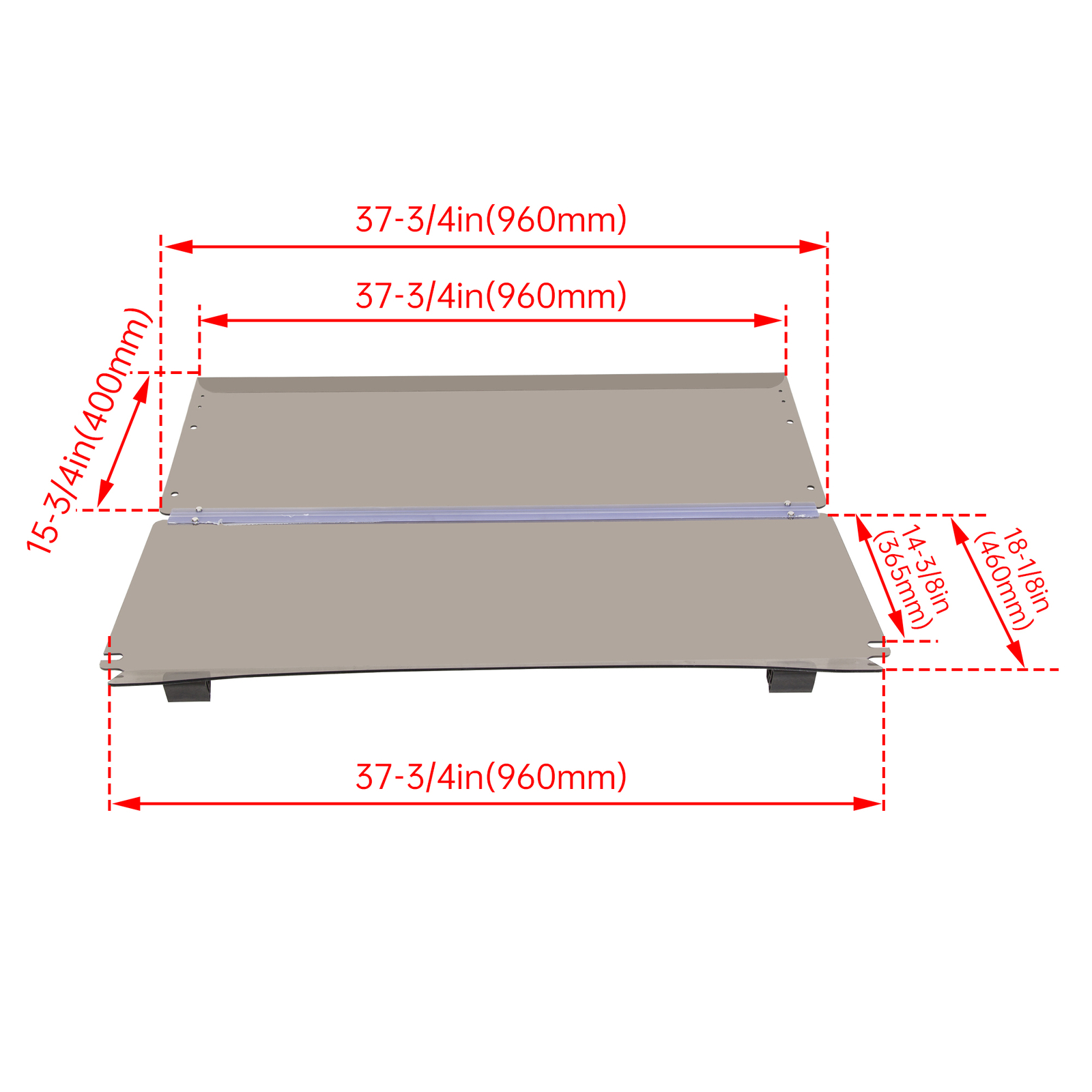 For Club Car Precedent (04-21) Golf Cart Acryl Fold Down Windshield - Tinted