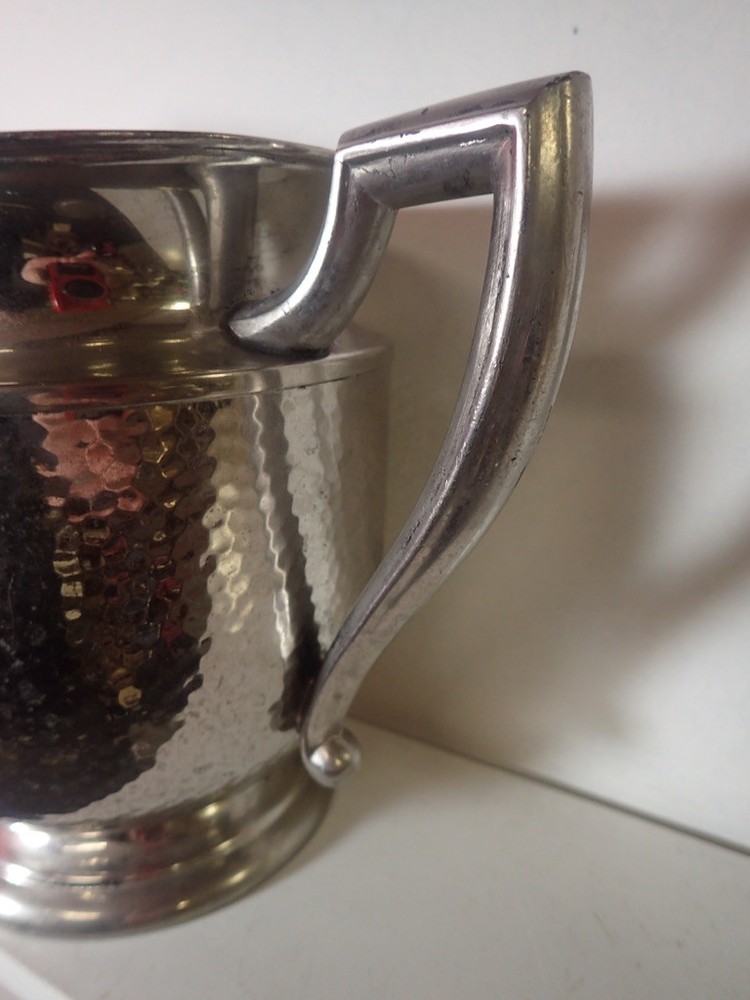 Vintage Mid Century EPNS Hammered Silver Plate Water Pitcher MM Co.