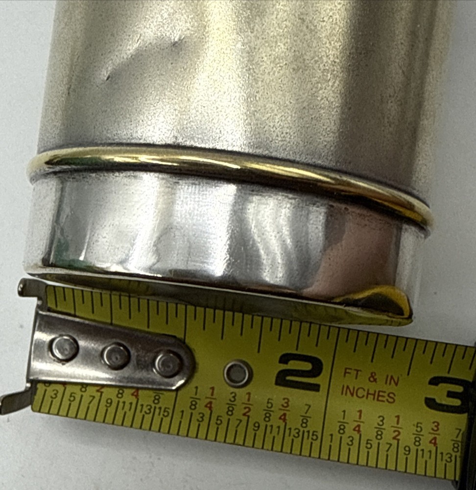 Vintage Lenk Austria Silver Plate Carafe Brass Champagne Bottle 7.75” Signed