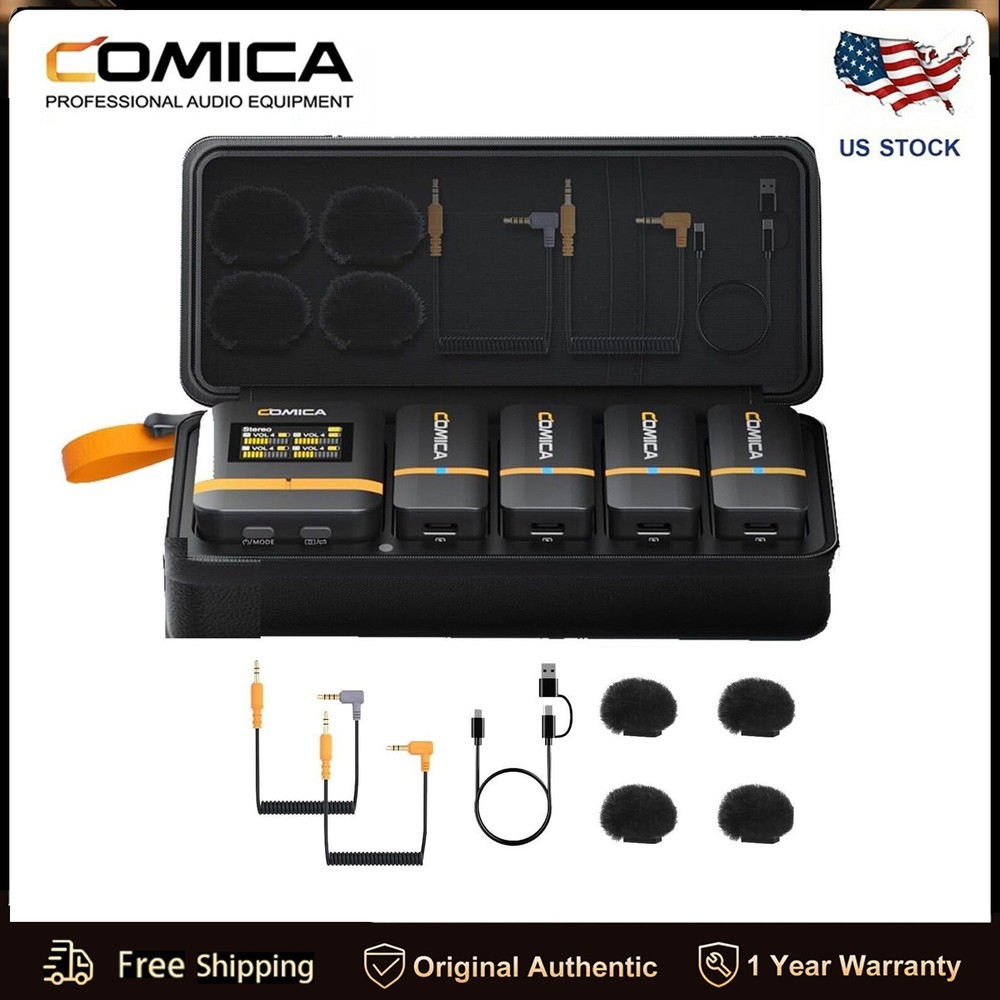 Comica Vimo Q Four-Channel Wireless Lavalier Microphone System w/ Charging Case