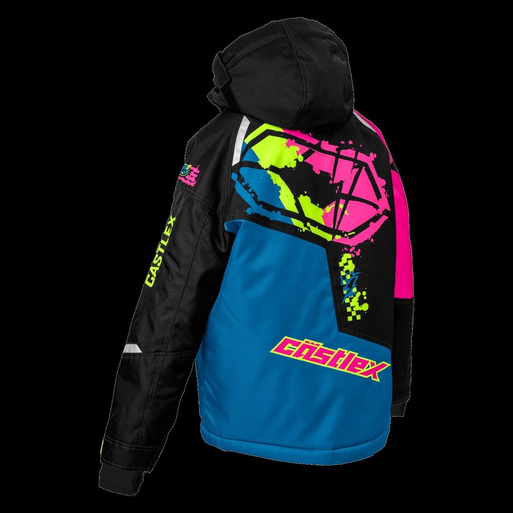 OPEN BOX - Castle X Code Winter Jacket Blue/Pink/Hi-Vis - YOUTH MEDIUM - 72-8334