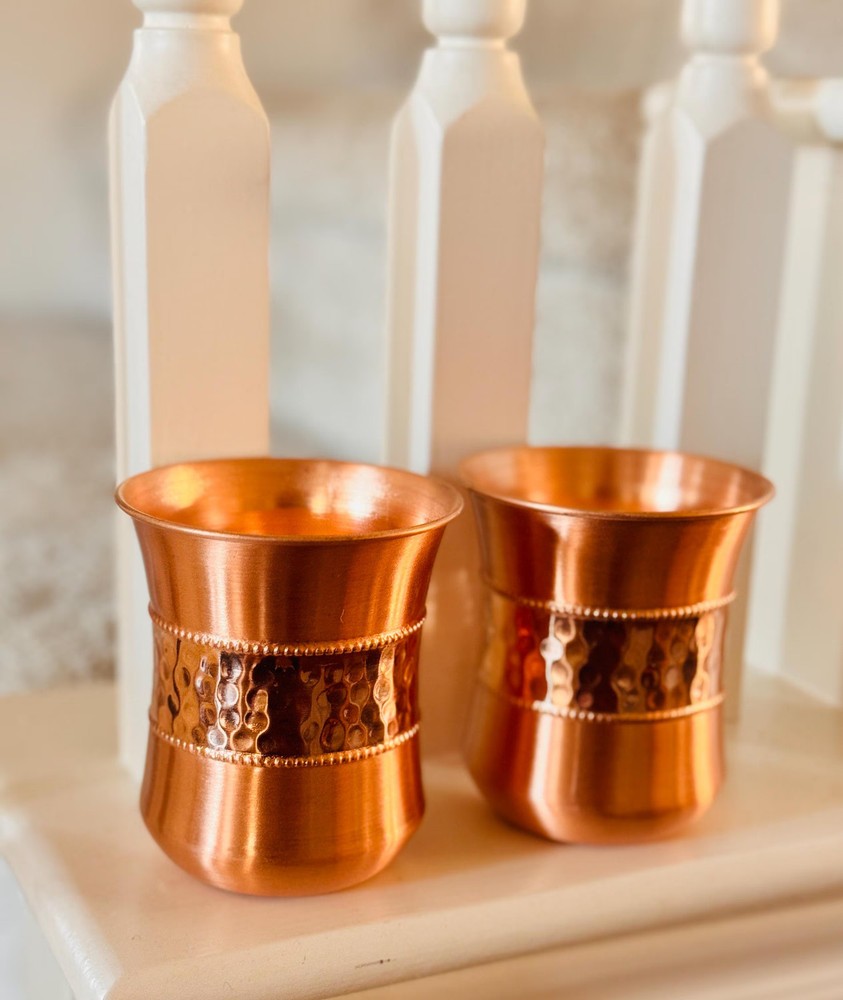 100% pure handcrafted Copper Drinking Cups (Pair) – Solid Copper