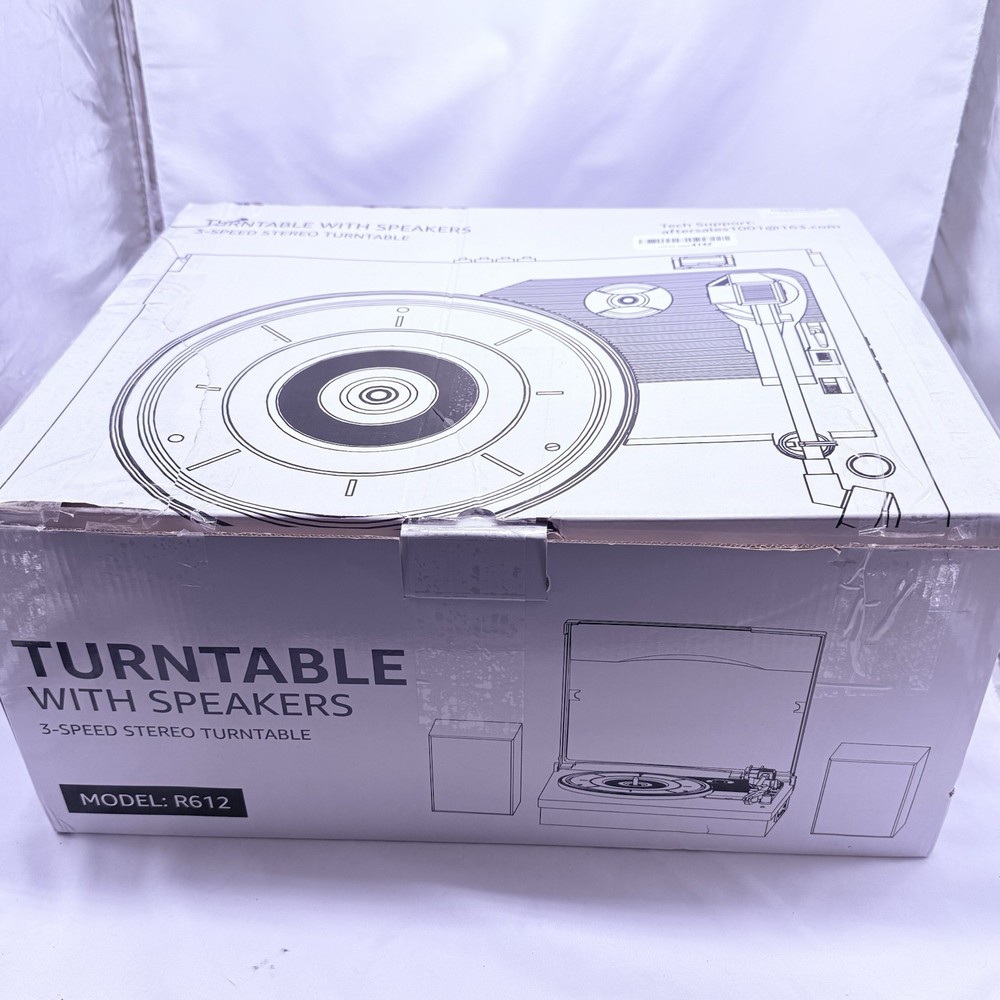 Vinyl Record Player with Two Stereo Speakers, Bluetooth Playback Turntable