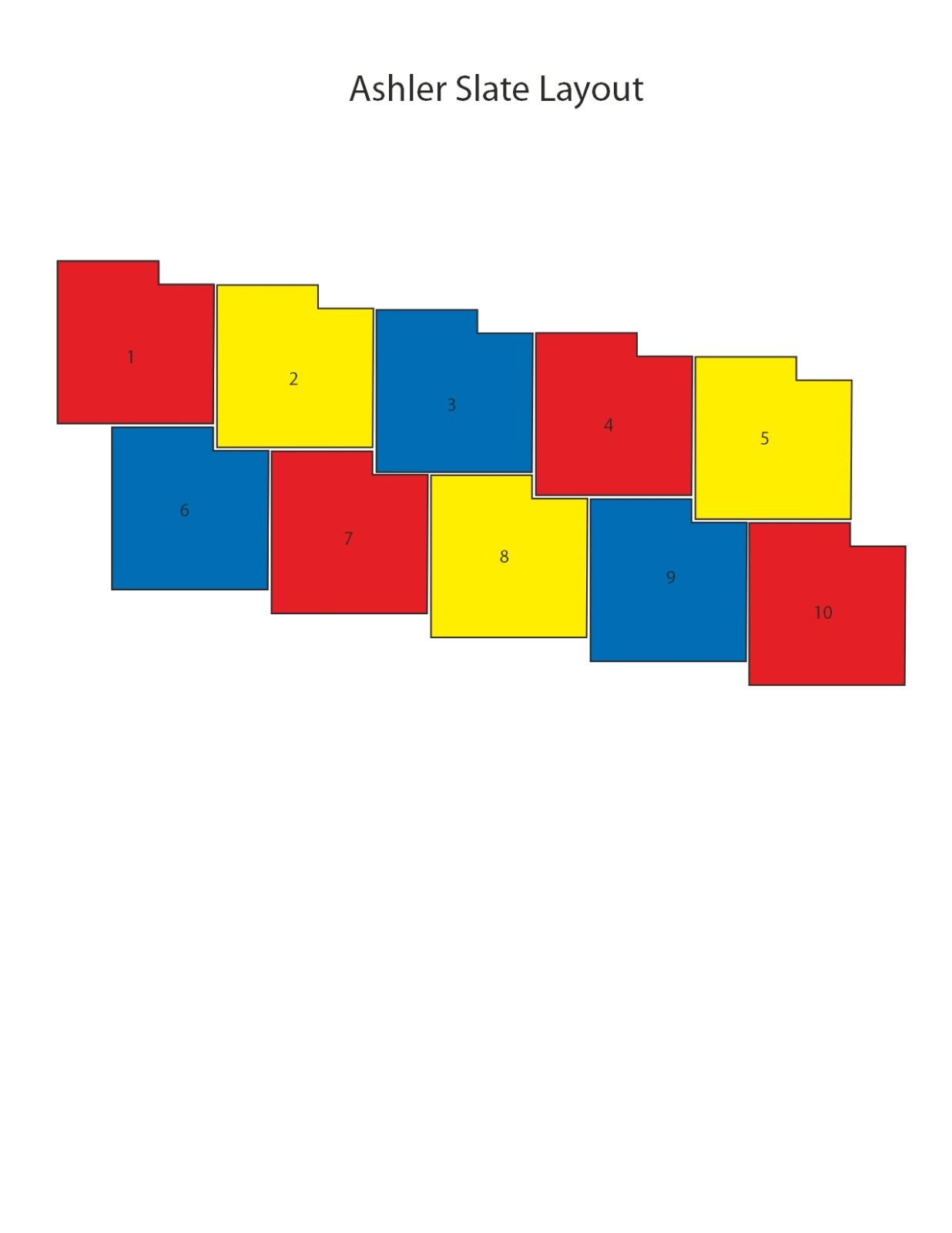 Ashler Notched Slate | Single Concrete Stamp by Walttools (Rigid/Blue)