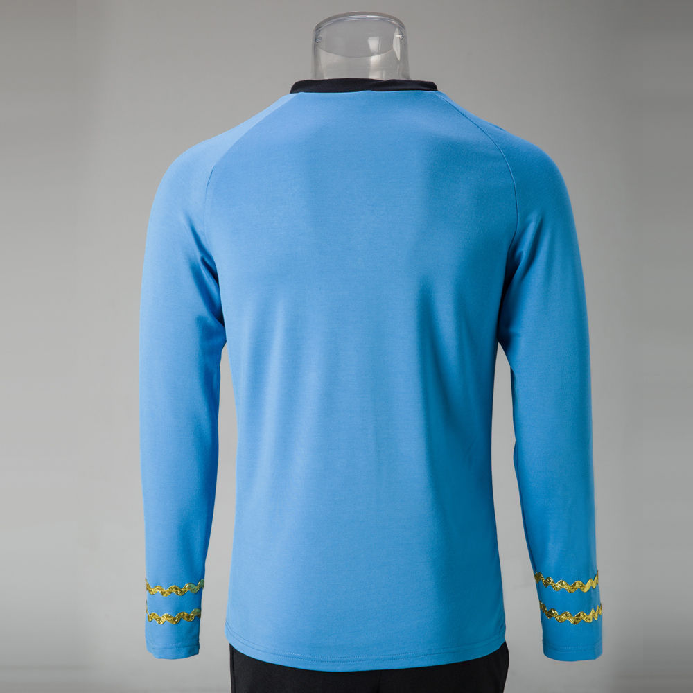 TOS Captain Kirk Yellow Shirt Spock Blue Starfleet Uniforms Cosplay Red Costumes