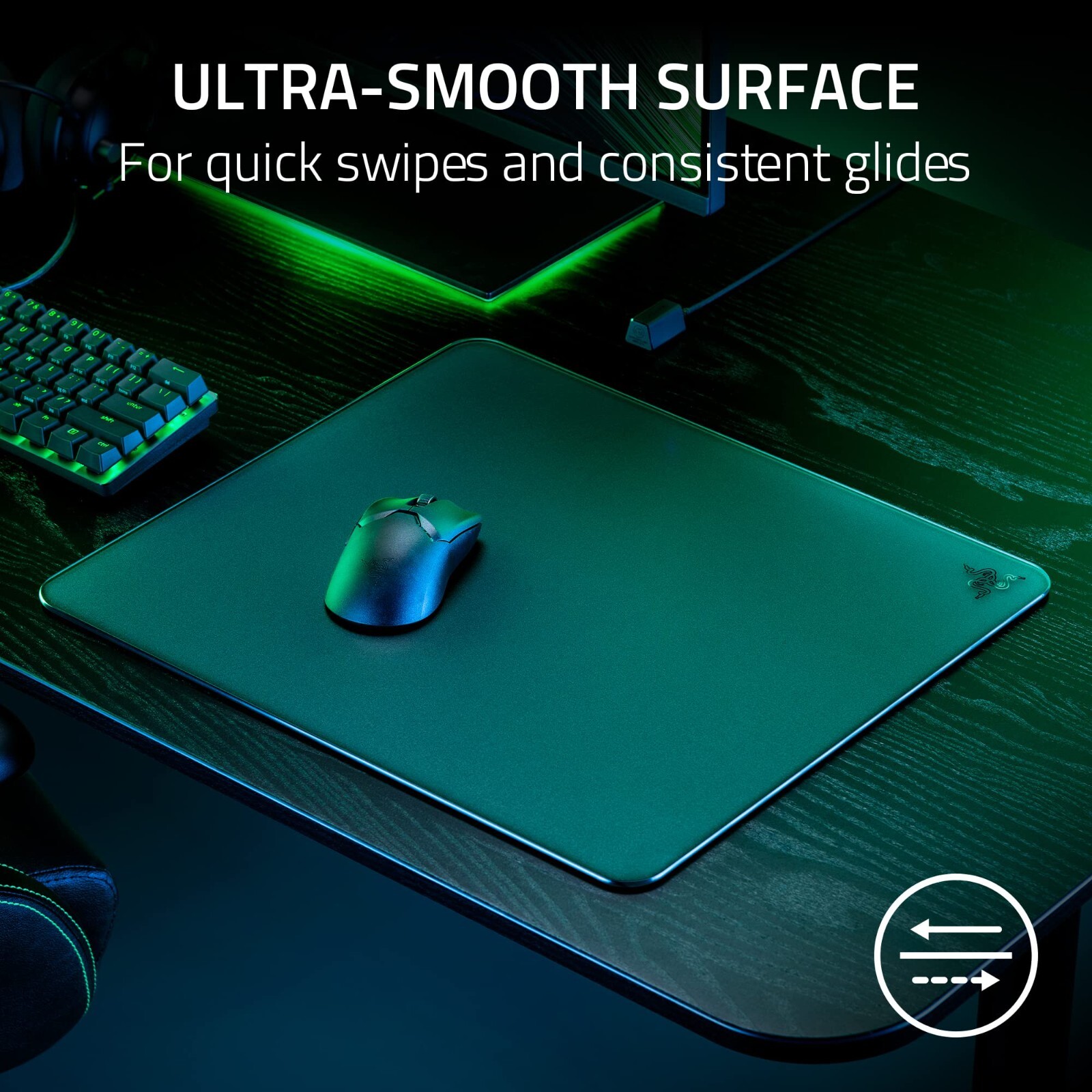 Razer Atlas Tempered Glass Gaming Mouse Mat - Black