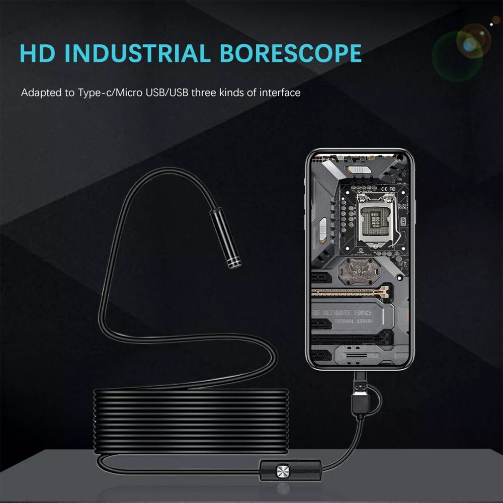 3in1 Megapixels HD USB C Endoscope Type-C Borescope Inspection Camera ForAndroid