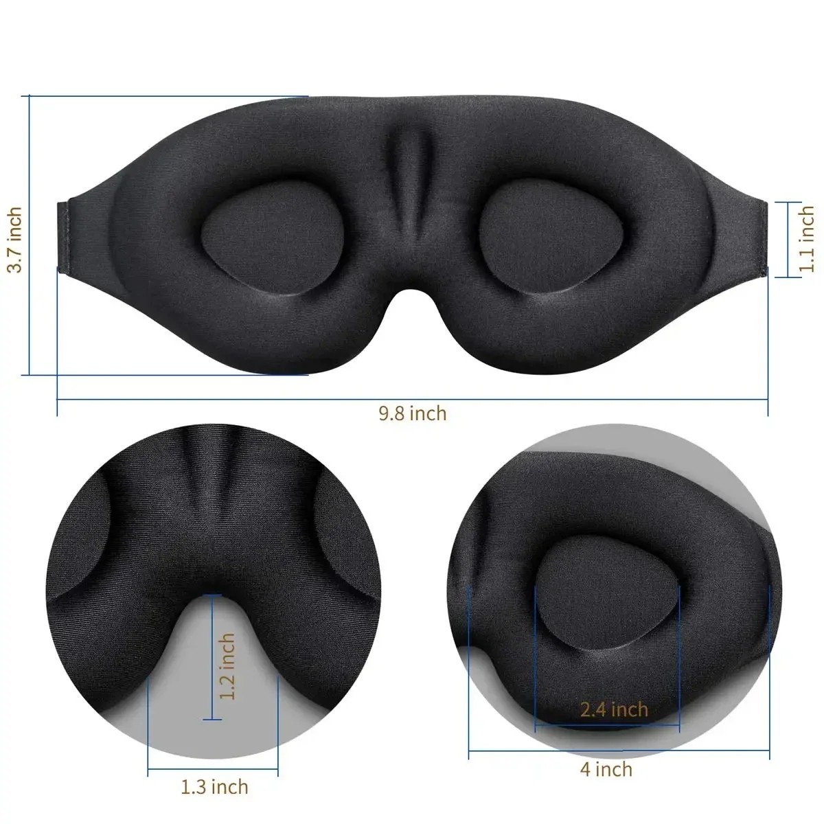 Sleep Eye Mask for Side Sleeper Men Women, Zero Eye Pressure 3D Sleeping Mask