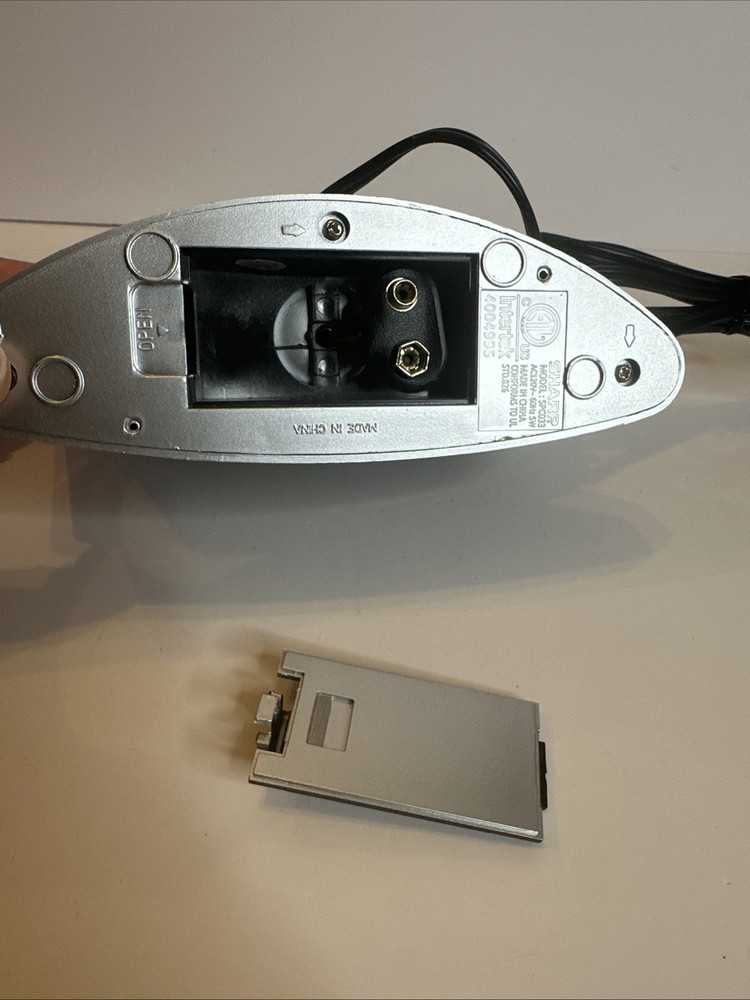 Sharp Model SPC033 Silver Alarm Clock Large Red Number Display Swivel EUC