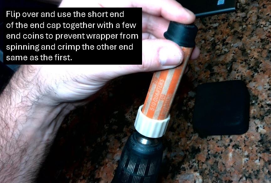 10 piece Coin Roll End Crimp Set with Steel crimp tabs. Includes 1/4" drive bit