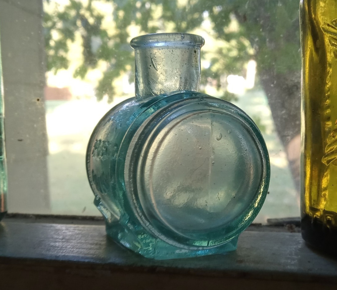 OPDYKE BROS INK 1880 AQUA BARREL FIGURAL INK BOTTLE FRENCHTOWN,NJ?