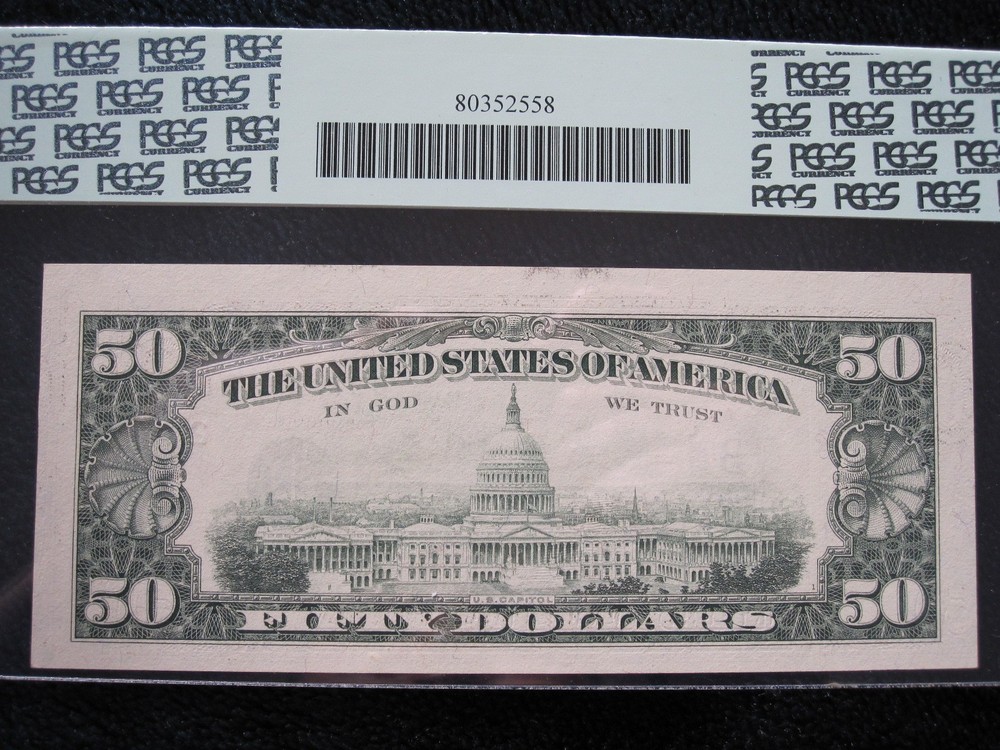1993 $50 PCGS 64 PPQ FR2125-B PRINTING ERROR NOTE BILL MISALIGNMENT MISALIGNED