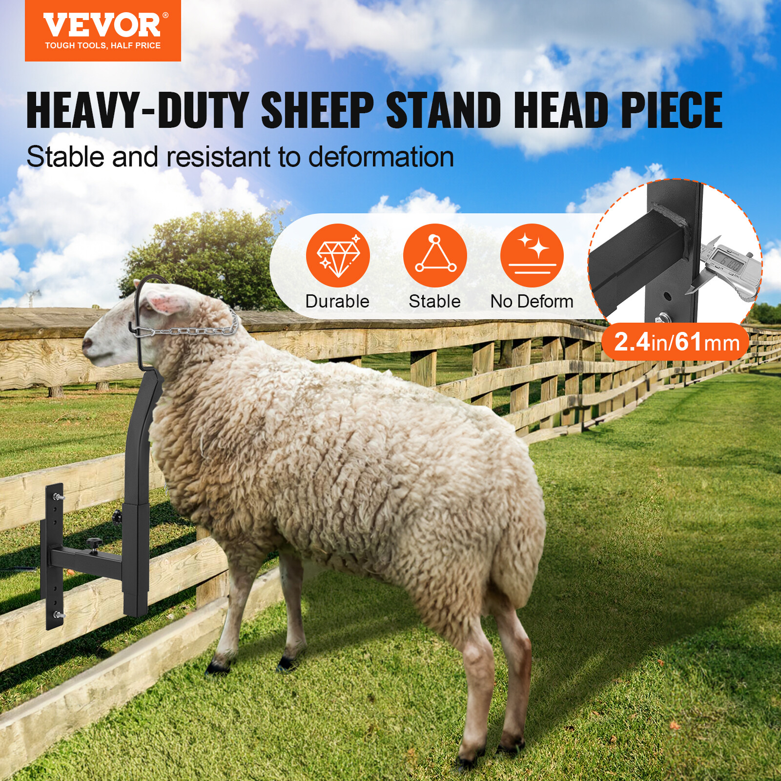 VEVOR Livestock Trimming Stand Trimming Stand for Goats with Nose Loop Headpiece