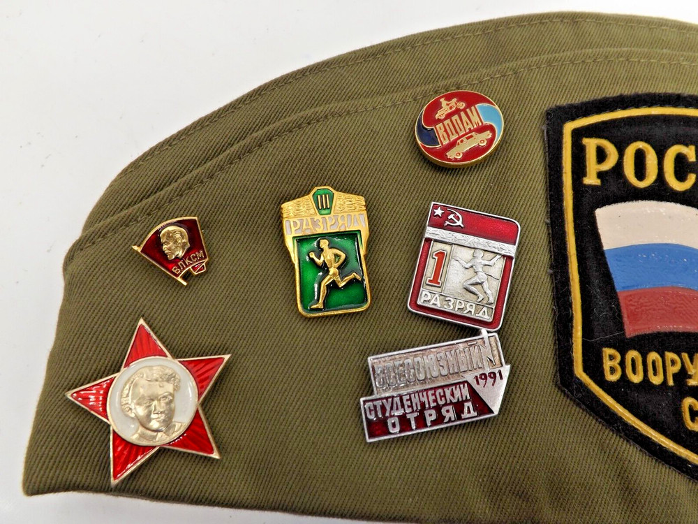 Russian Armed Internal Troops Garrison hat & pins - Lenningrad 1981