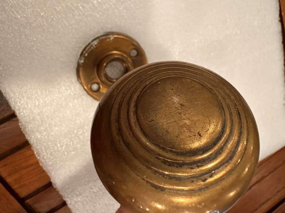 Antique / Vintage Door Knobs Cast Solid Brass Set Victorian Old Door Hardware