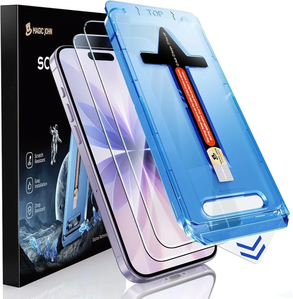 MAGIC JOHN 2 Pack for iPhone 17 Pro 6.3 inch tempered Glass Screen Protector