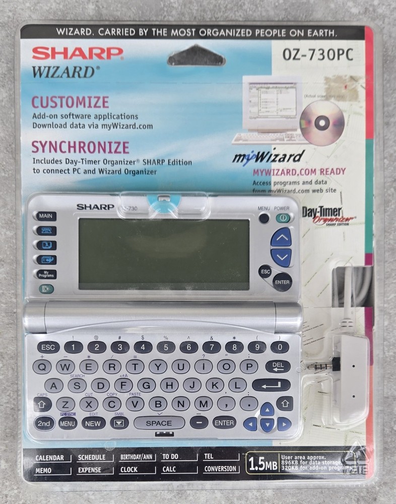 Sealed Vtg Sharp Wizard Oz-730PC Electronic Organizer Pocket Computer FREEUSHIP