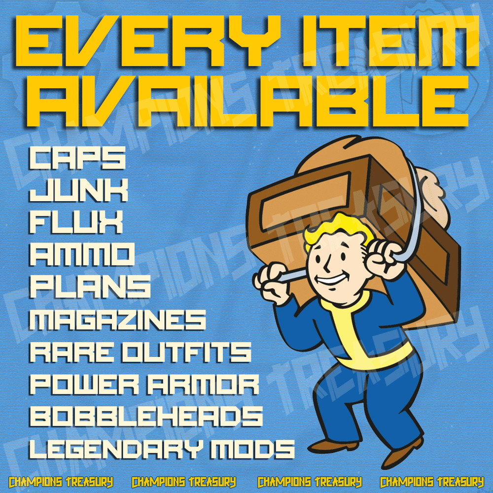 FALLOUT 76 PC CAPS/LEGENDARY MODS/MODULES/PLANS/ARMOR/BOBBLEHEAD/ELDER'S MARK