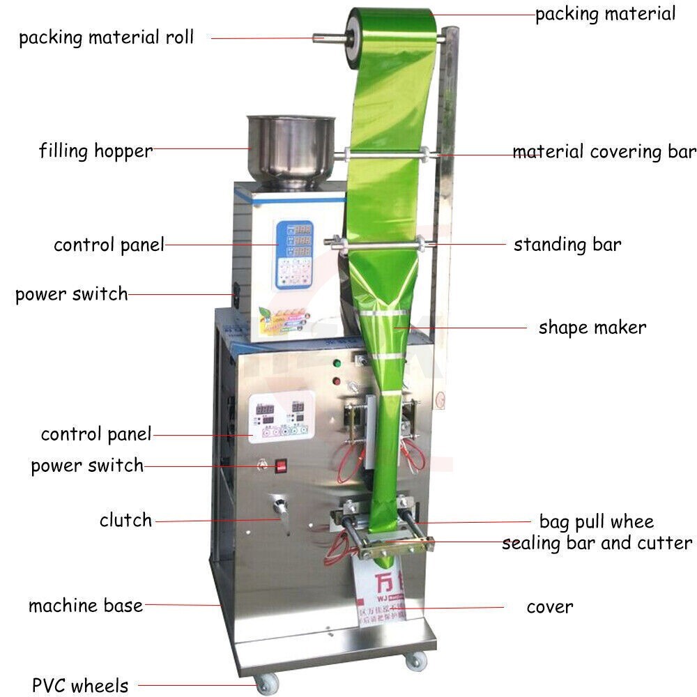 110V Multi-Function Granule Sachet Packaging Filler Form Fill Seal Machine