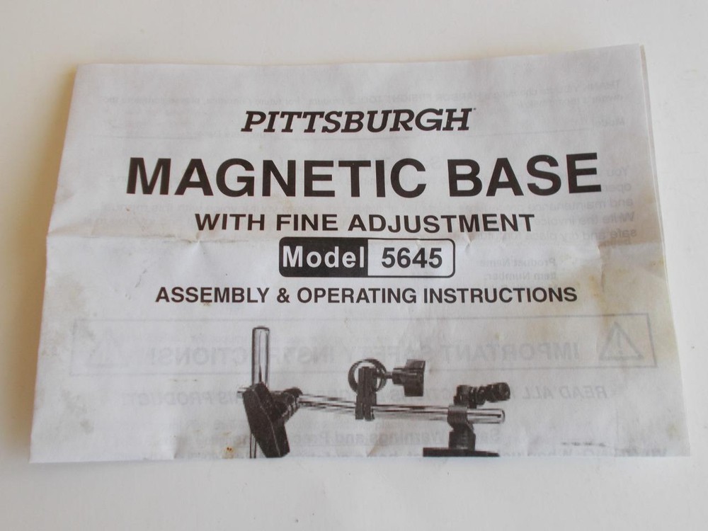 Pittsburgh Multipositional Magnetic Base w/Fine Adjustment Model 5645
