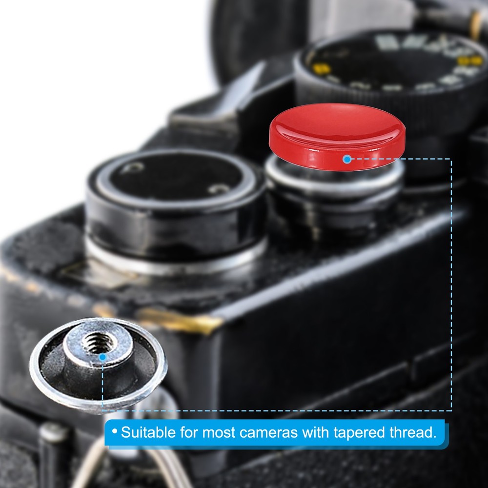 4PCS Soft Shutter Release Button Copper Camera Shutter Button Concave Red
