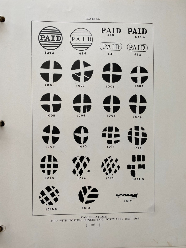 "SCARCE", Postal Markings of Boston Massachusetts To 1890