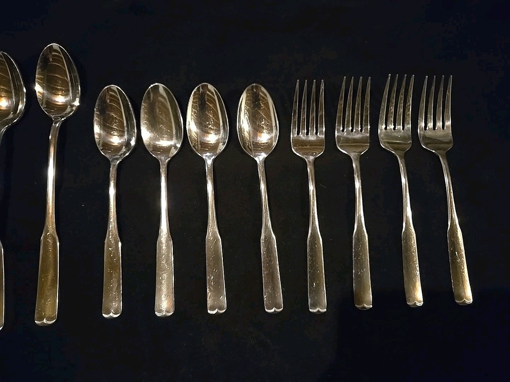 International Silver Mark II COLONIAL SCROLL Stainless Flatware 14 Piece