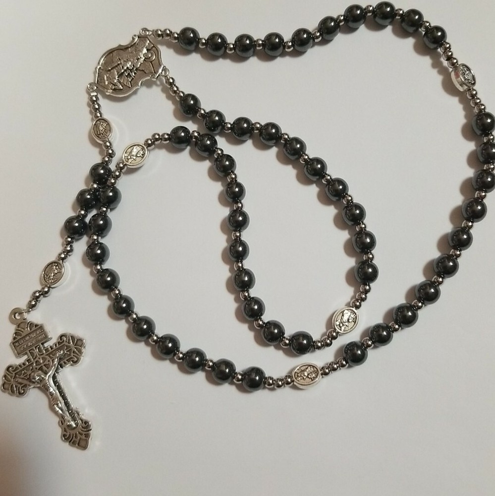 Handmade CHRISTIAN CATHOLIC ROSARY AND SAINT MICHAEL PROTECT US