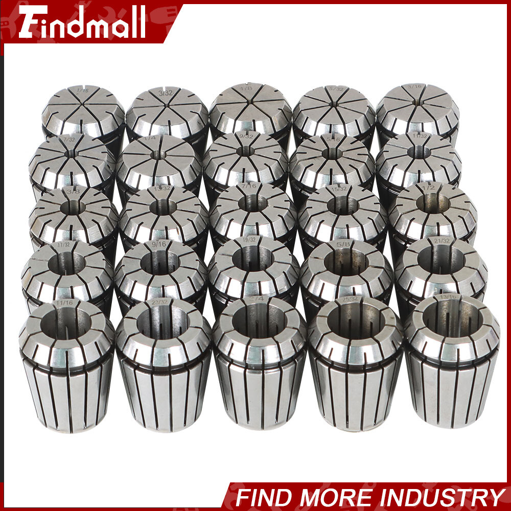 25 Pack Collet Set ER32 Collet Chuck 1/16 inch-3/4 inch Holder Spring Collet Set
