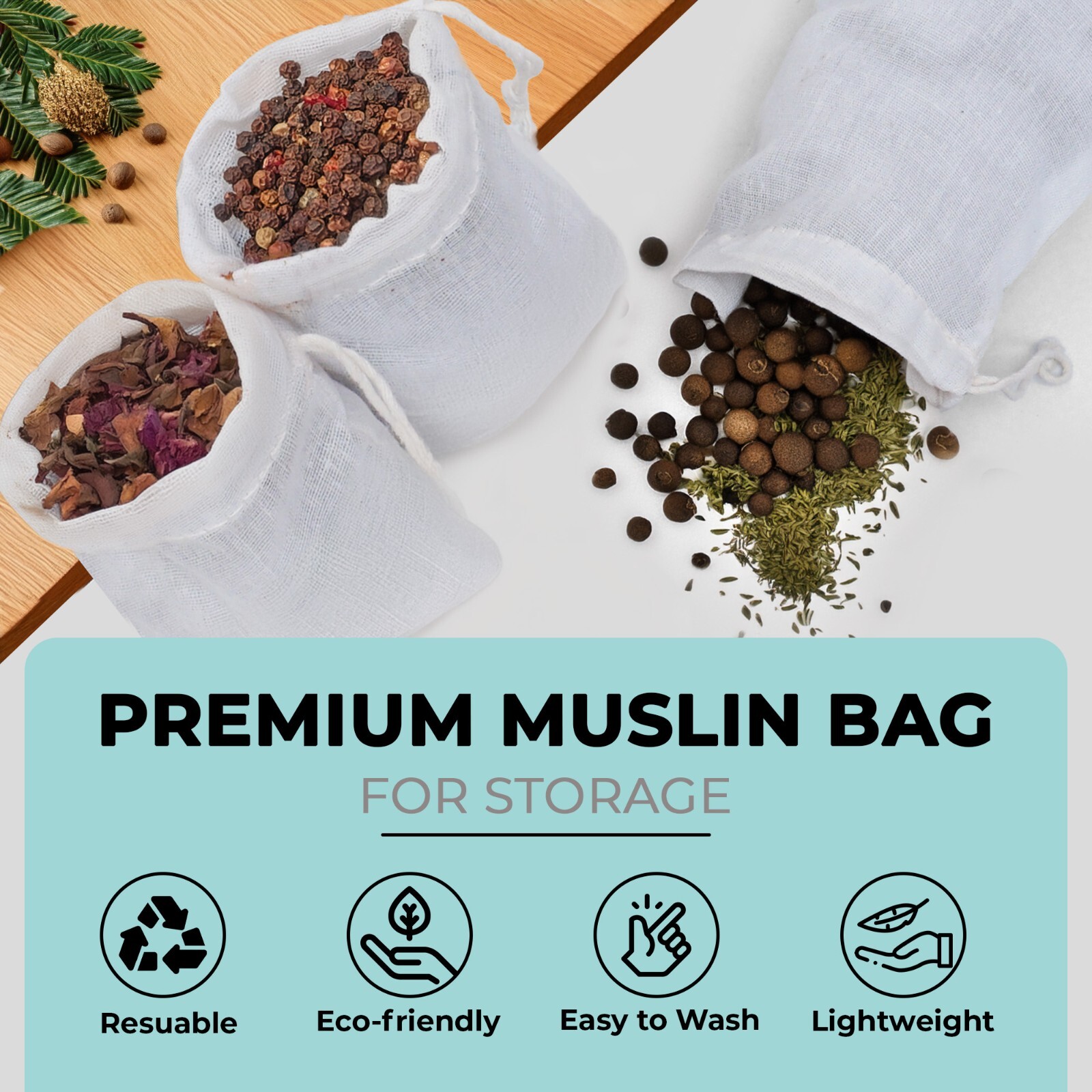 Biglotbags - Premium Poly Cotton Double Drawstring Reusable Muslin Bags