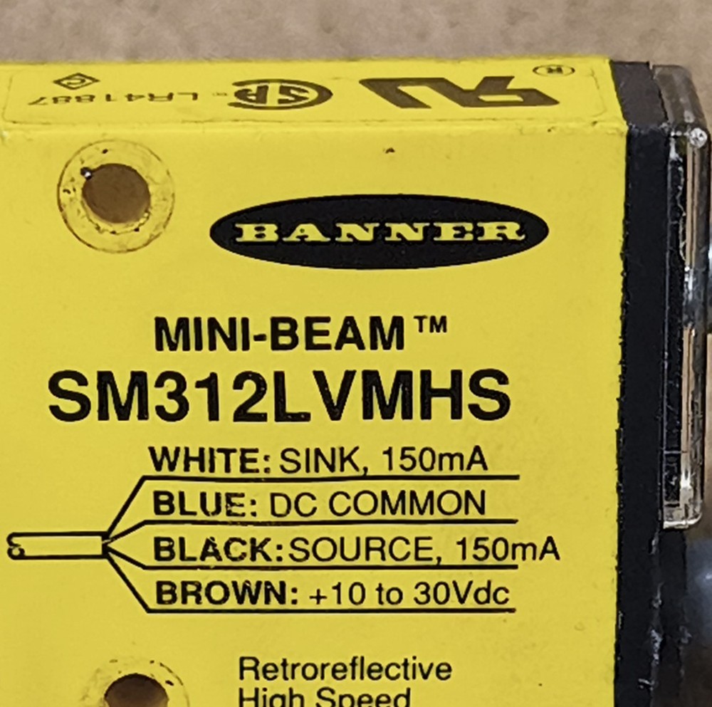 Banner SM312LVMHS Mini-Beam Photoelectric Sensor Retroreflective DC Rectangular