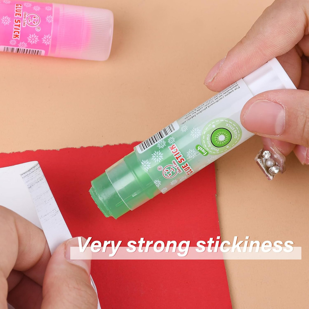 Colored Glue Sticks, Transparent, Strong Adhesive, Quick-Drying, Versatile, Stic