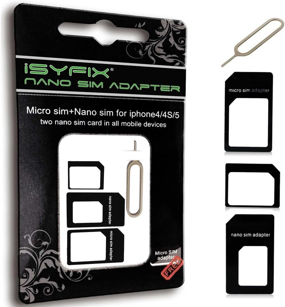 Essential Nano to Micro SIM Card Adapter Set - Fast Installation with Eject Tool