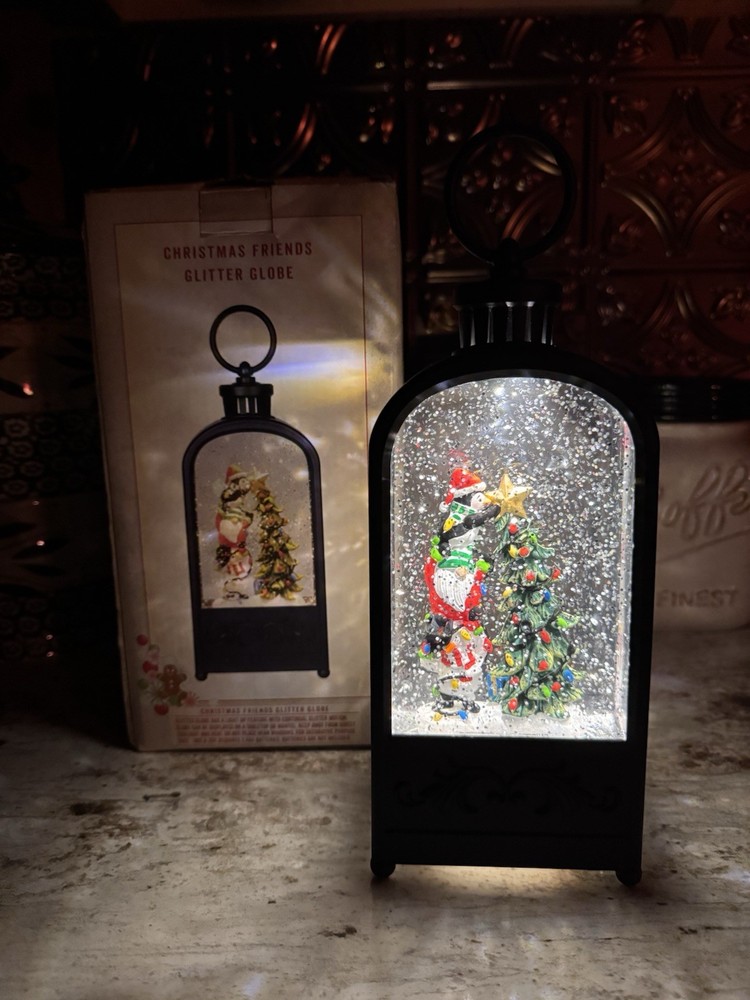Christmas Friends Glitter Globe Cracker Barrel