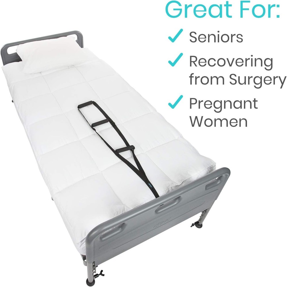Vive Bed Ladder Assist - Pull Up Device 1 Count (Pack of 1), Black