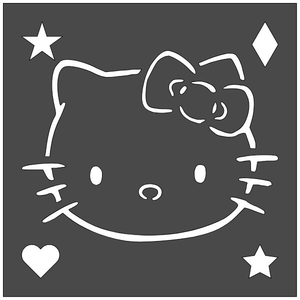 4"x4" Plastic Stencil - Hello Kitty (SC835)*****