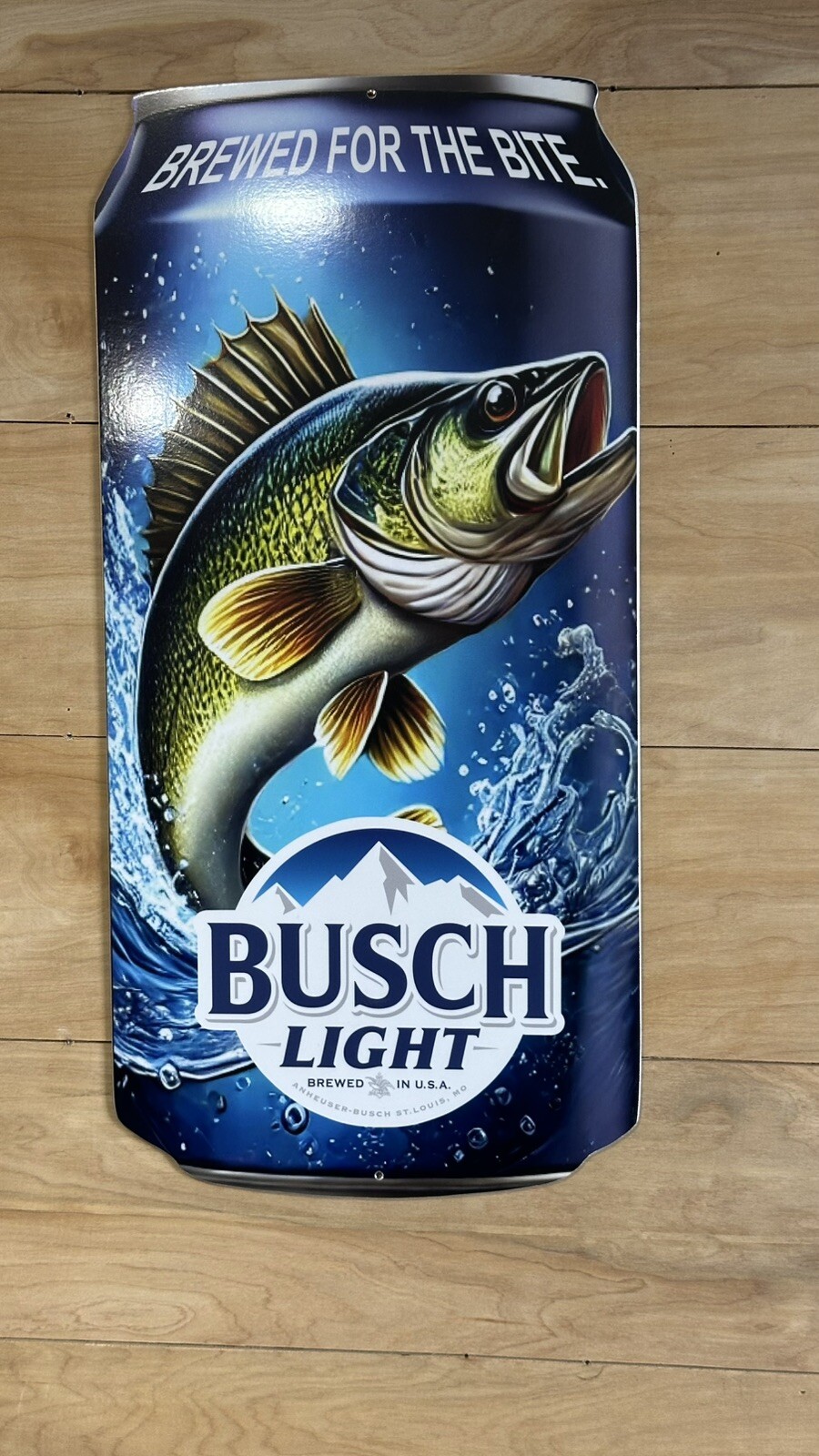 Busch Light Walleye Fishing Can Sign - 22” X 10.5” X .040 Aluminum Material